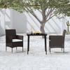 3 Piece Outdoor Dining Set with Cushions Black