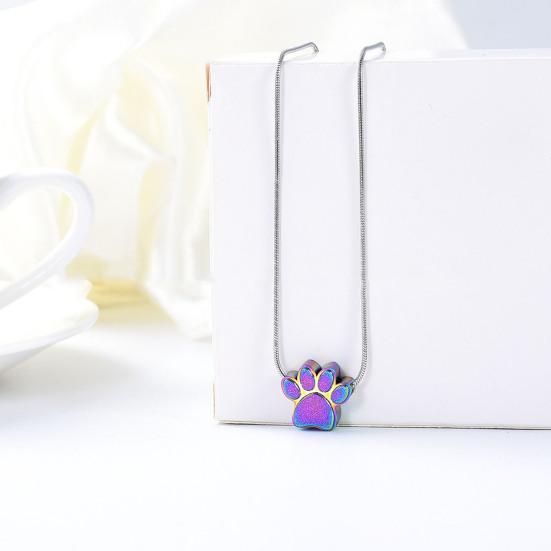 Yousheng Pet Urn Necklace for Ash Paw Print Cremation Keepsake Mini Urn Pendant Memorial Ash Jewelry for Cat Dog Ash Hair Nails