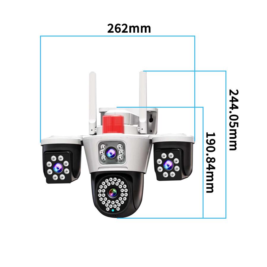 Tri-lens Wireless Night Vision Panoramic Outdoor HD Surveillance Camera