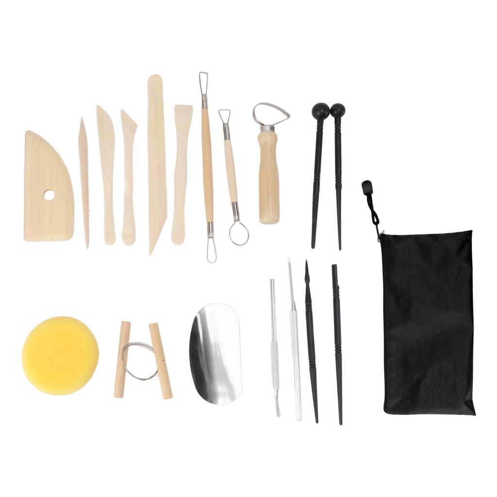 Clay Tools Kit Sculpting Tools Wooden Material Shaping Building Modeling Carving Accessories for Pottery Arts Craft