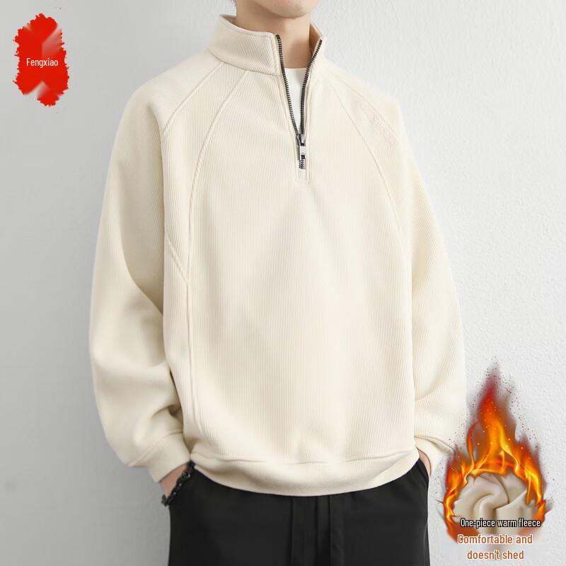 

Men s Premium Fleece Lined Half-Zip Thermal Sweatshirt M