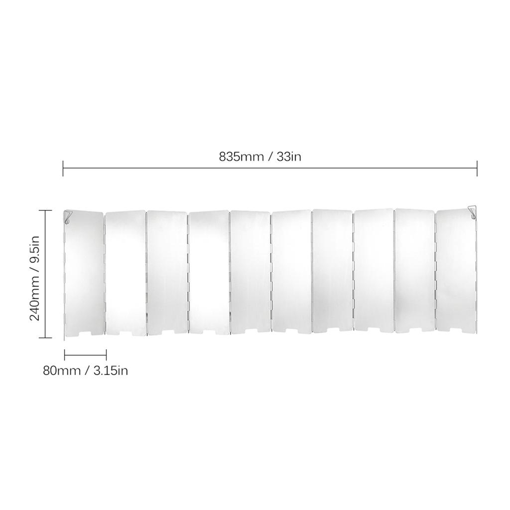 10 Plates Foldable Windscreen for Outdoor Camping Stoves Gas Stove Wind Shield Screens Windshield