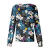 Women's Casual Long Sleeve Hawaiian Floral Print Single Button Scrub Cardigan Top for Uniform