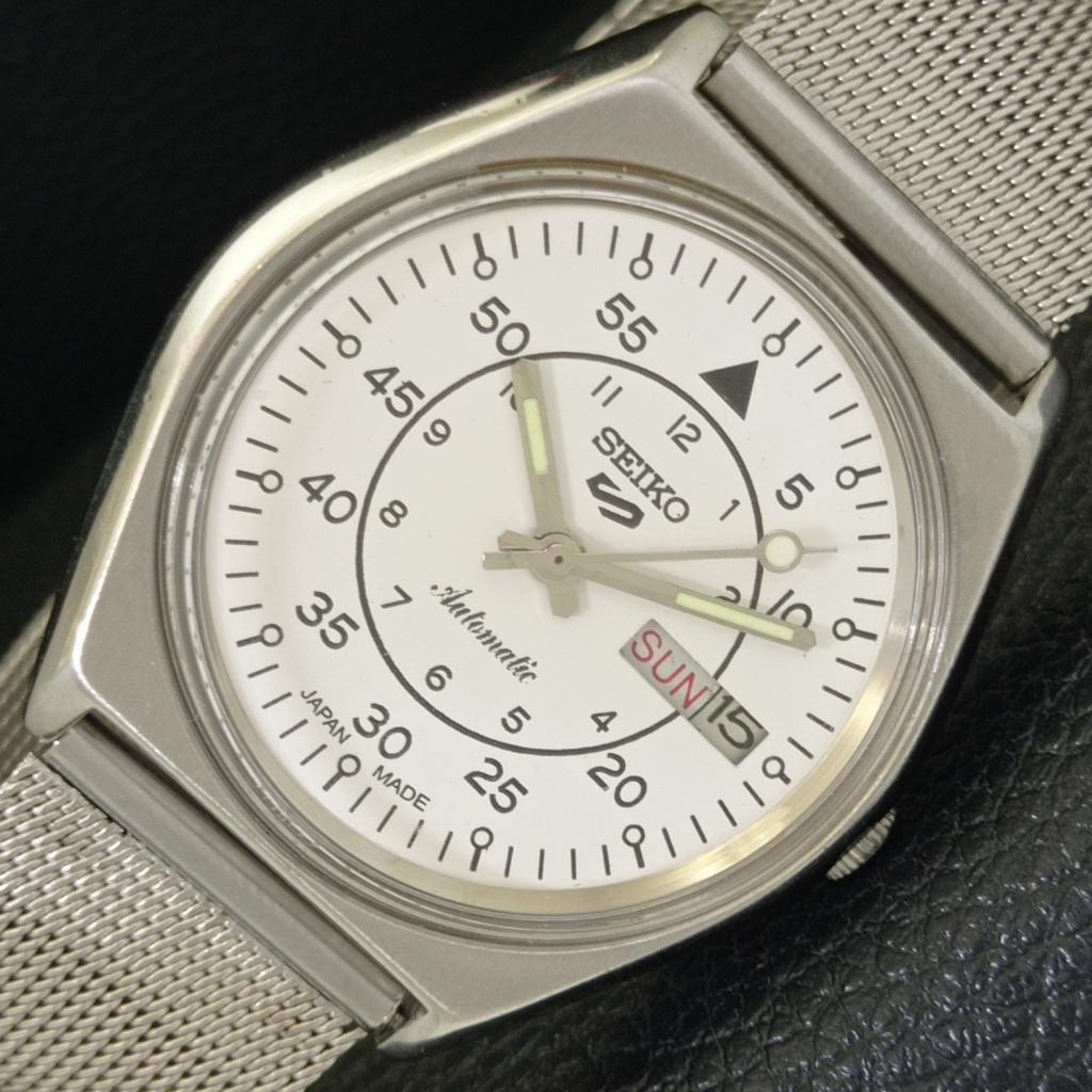 

SEIKO 5 AUTOMATIC 6309A JAPAN MENS VINTAGE WHITE COLOR DIAL WATCH a701511-5 R206b-a701511