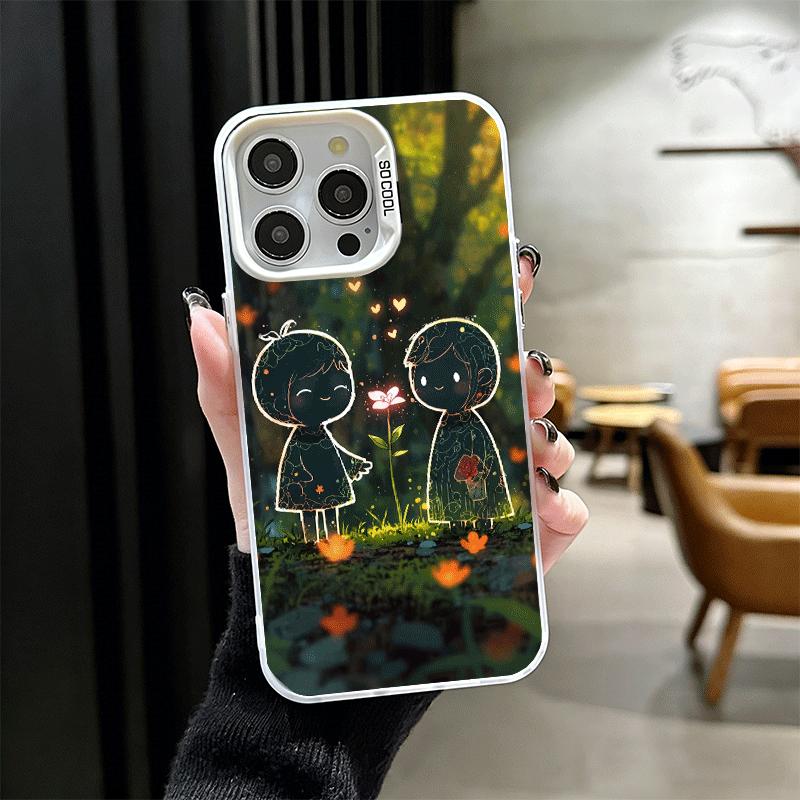 Nature Cute Child Painting Style Shockproof Phone Case for iPhone 17 Air 16 16E 15 Pro Max 14 Plus 13 Mini 12 Back Cover Anti Fa