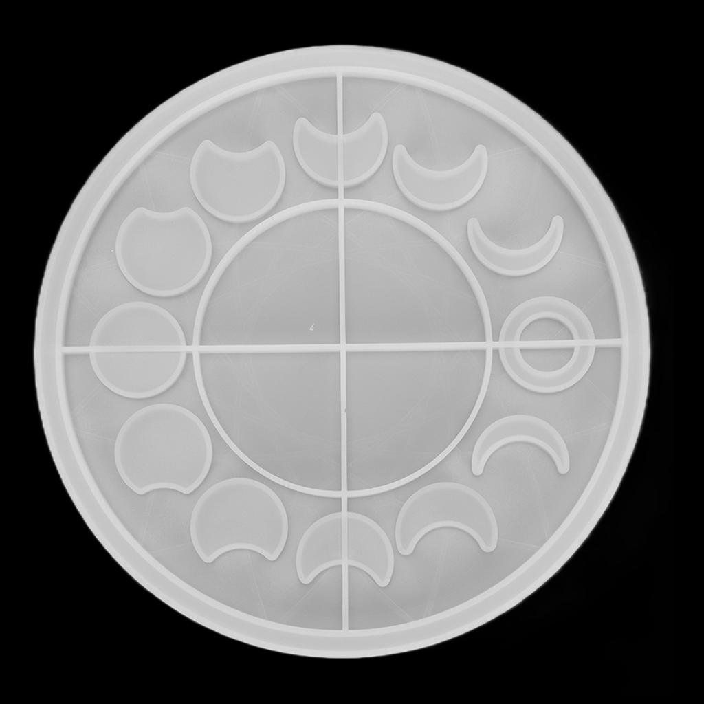 Moon Phase Tray Mold Lunar Eclipse Crescent Epoxy Resin Casting Molds for DIY Crafts Jewelry Making Home Decoration