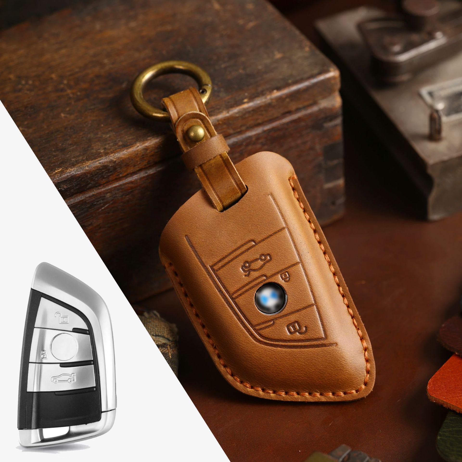 Handmade Genuine Leather Key Cover for BMW Blade Key