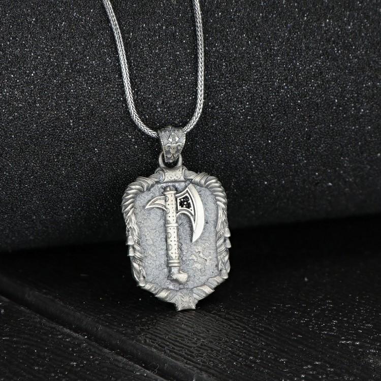 

Мужское колье из стерлингового серебра 925 пробы с топором