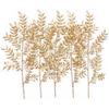 PASYOU Fake Leaves Plants for Christmas Decor, Gold Artificial Shrubs Grass Foliage Plastic Bulk Leaf Indoor Outdoor Home Garden Party Hotel Verandah