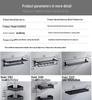 Punch-free Black Aluminum Bathroom Towel Rack and Accessories Set