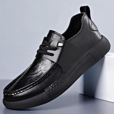 Neue Lederschuhe für Herrenschuhe mit weicher und dicker Sohle, vielseitige Herren-Freizeitlederschuhe für Herren, einfußresistente Schuhe
