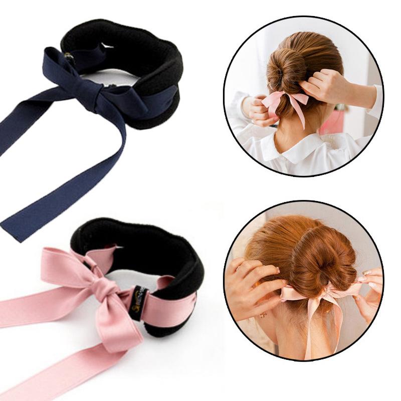 Headbands for Women Girls Hair Accessories Hair Styling Tools Female Ladies Bowknot Big Hair Ring Maker DIY Hairstyle Tool
