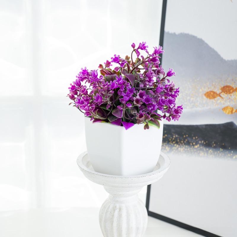 Fiora Finta in Vaso Mini per Decorazione Interna - Ornamento Creativo e Raffinato per Casa e Scrivania