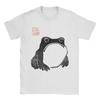 Japanese Grumpy Frog Toad Unimpressed Animal Funny Chubby TShirts 100 Cotton Tee Shirt for Mens Y2K Short Sleeve Clothing