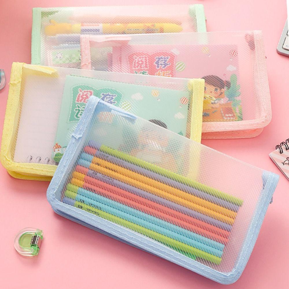 A6 Sticker Storage Bag Zipper Design Pencil Case Multi-functional Bill Storage Bag  Gift