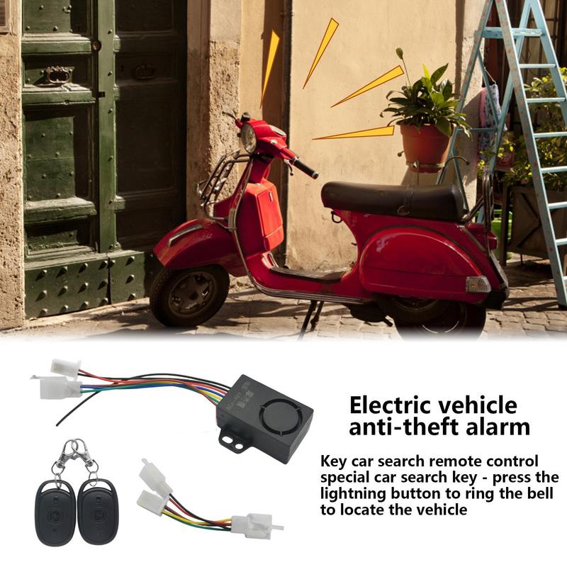 Bike Antitheft Alarm Remote Control Ebikes Alarm With 5 Levels Adjustable Sensitivity Outside Electric Scooter Anti Theft Tool