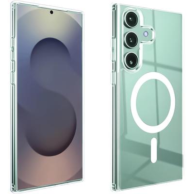 Husă transparentă anti-îngălbenire pentru Magsafe Mag Safe Samsung Galaxy S25 Edge S24 Ultra S23 Fe S22 Plus A56 5G A36 A26 A16 Accesorii husă magnetică pentru telefon