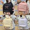 Mädchenrucksack mit gestickter Schleife und Nylon für die Schule