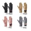 Bow Decoration Women Gloves Thick Plush Furry Warm Mitts New Full Finger Mittens  Women