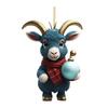 Cartoon Charming Goat Car Accessory Christmas Tree Decoration Vibrant Style Acrylic