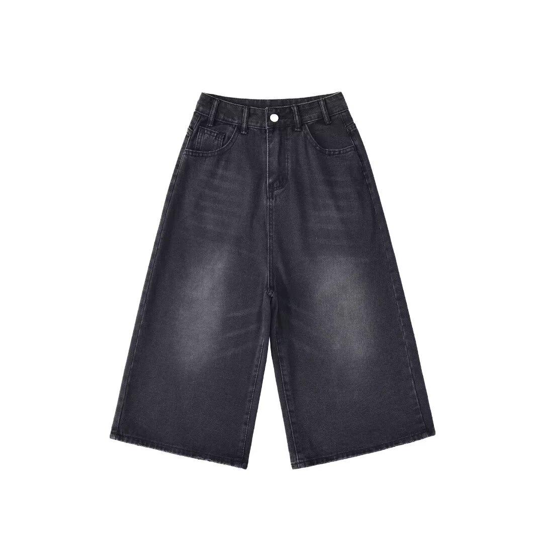 

Летние шорты из ретро-джинса Seven-Point 2024 года — модные, легкие, свободного кроя, прямого кроя, эластичная резинка на талии. 2XL