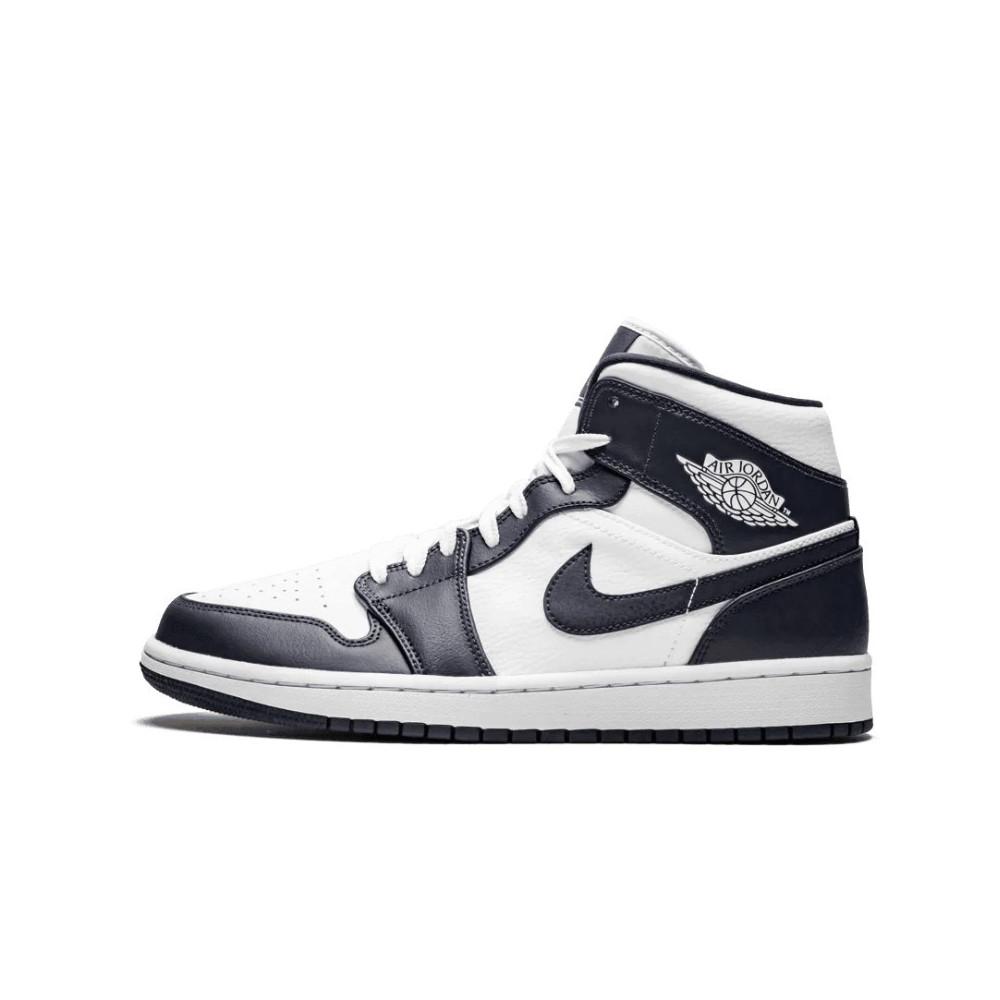 Air Jordan 1 Mid Bílý Metalický Zlatý Obsidián