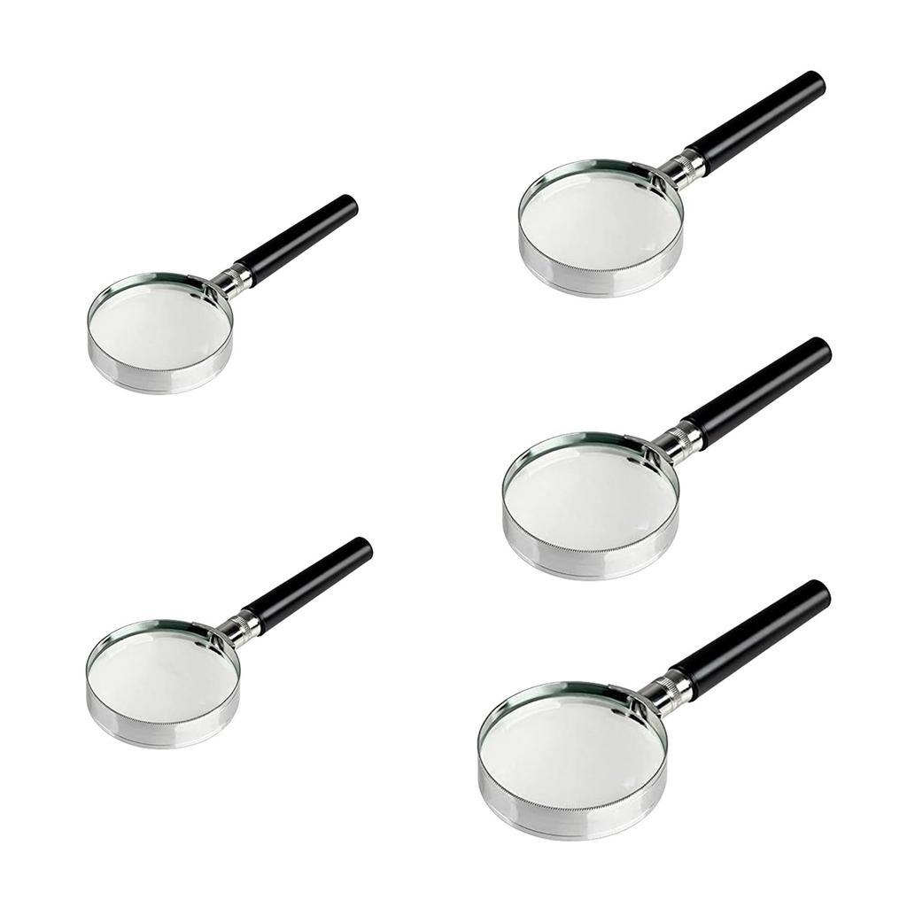 Senior Friendly Handheld Magnifying Glass Antislip Handle 5 Size Lens Option Perfect For Books Stamps Hobbies
