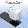 Portable Multi-Standard Power Strip with USB-C: AU, US, UK, EU Sockets