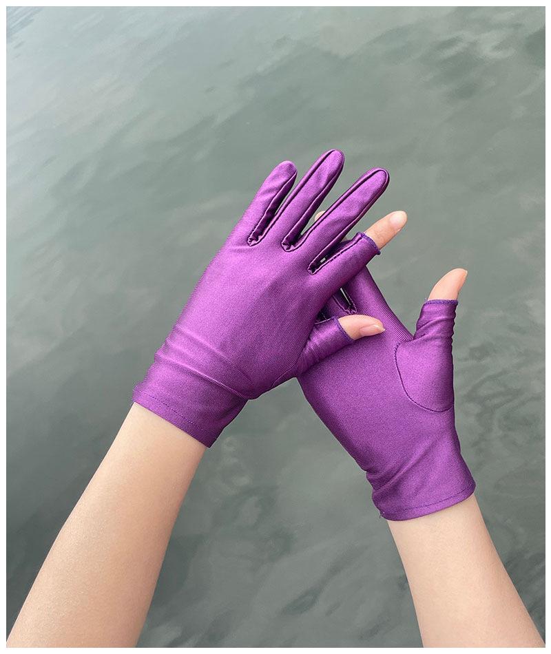 Damen Sonnenschutzhandschuhe ohne Finger: Spandex, Elastisch, Touchscreen-kompatibel, Perfekt für die Teeernte im Frühling bis Herbst und für den Außenbereich.