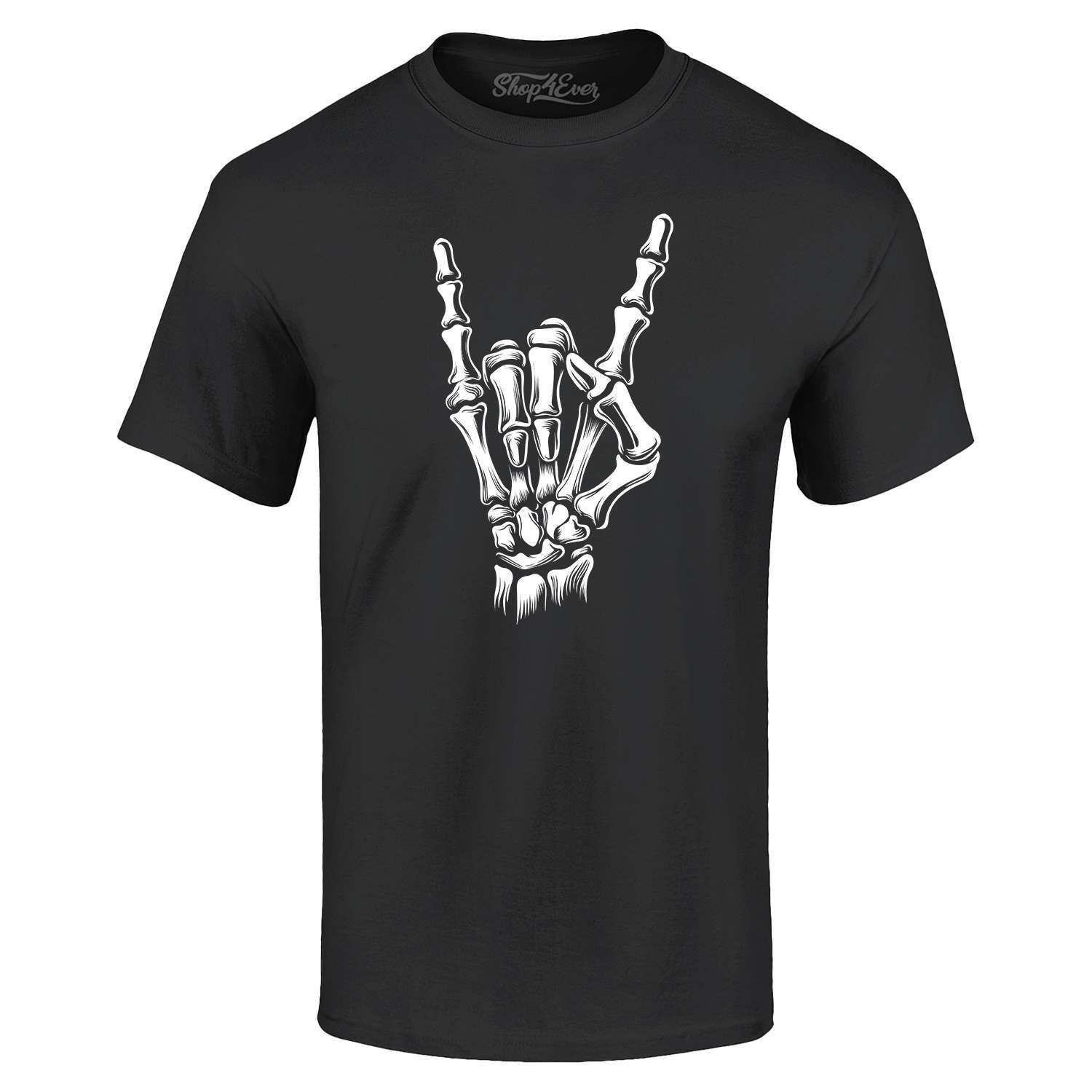 Skeleton Rock N Roll Hands T-shirt Halloween Shirt M