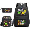 Large Capacity Schoolbag with Shoulder Strap; Student Three-piece Pencil Case Set