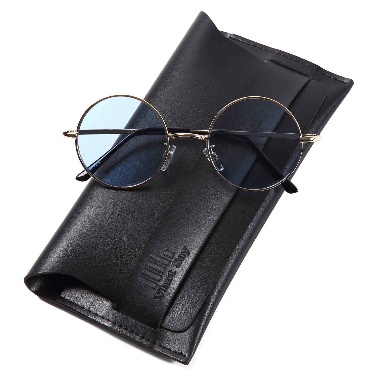 

Солнцезащитные очки What Say Circle с золотой оправой и цветными линзами 14 модных UV400 для мужчин и включают мягкий и жесткий чехлы Линзы, Цвета, Защита, Женщины, (Свет