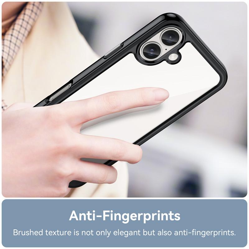 For iPhone 16 Case For Apple iPhone 16 Cover Cases Luxury Clear PC Shockproof Silicone Protective Phone Back Cover For iPhone 16