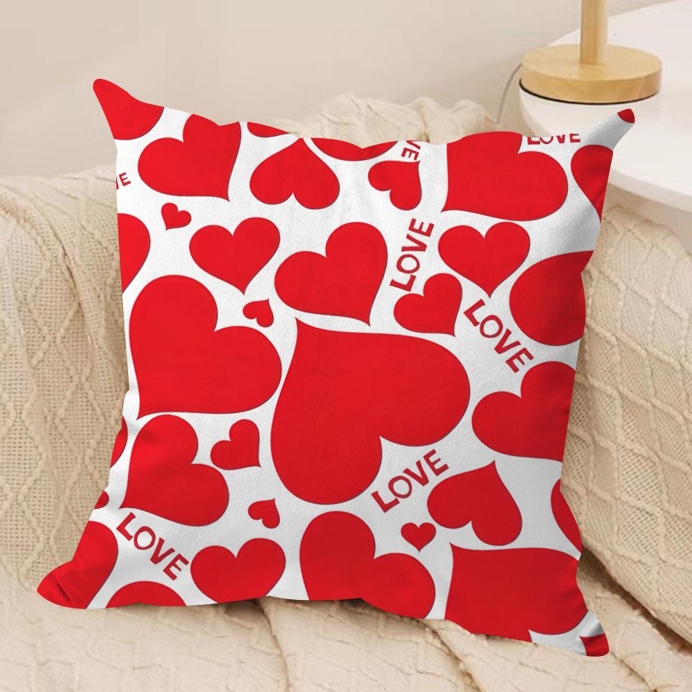 Valentines Day Cushion Cover Pillowcase Ultra Soft Skin Friendly Fabric Cloud Like Comfort Concealed Zipper