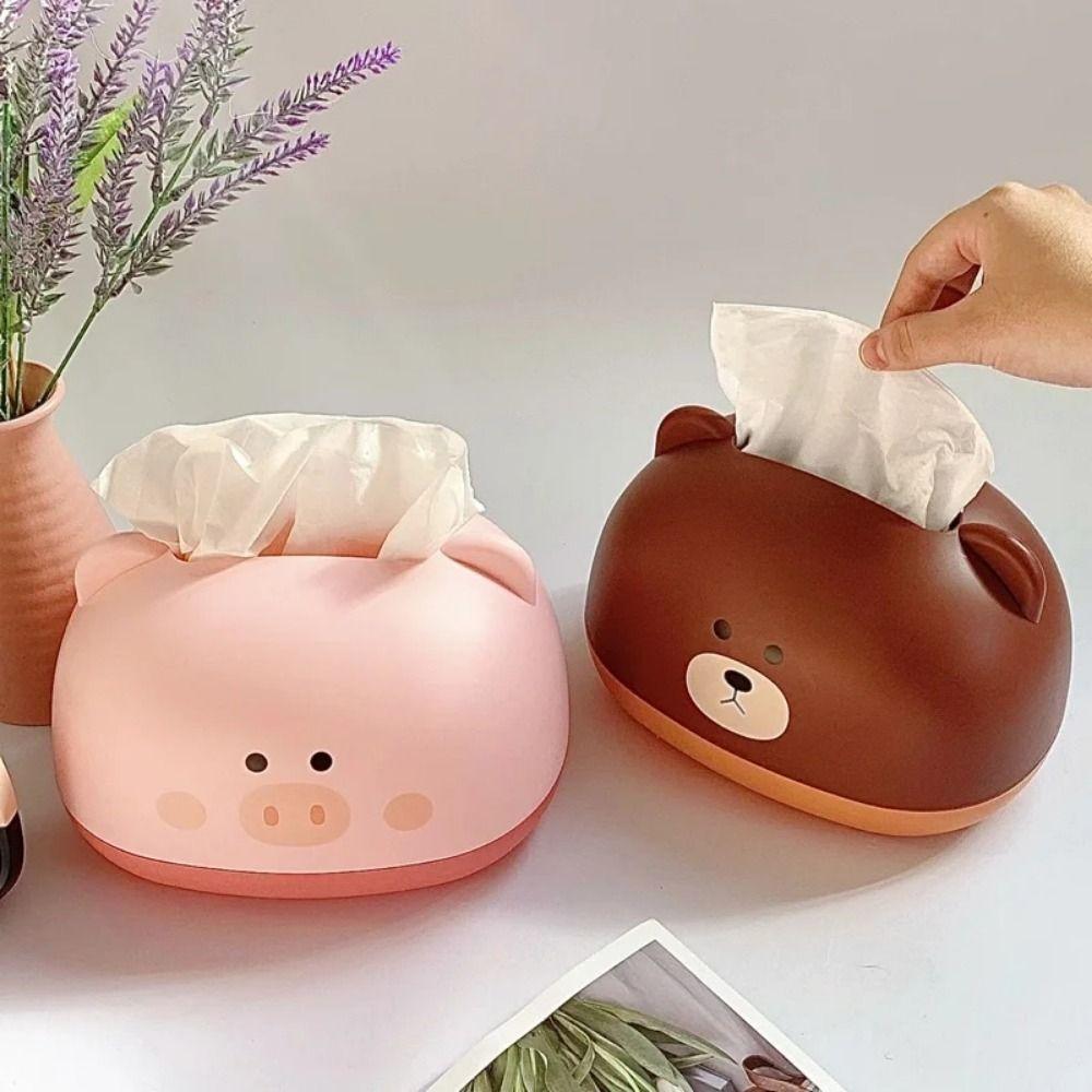 1Pcs Storage Box Napkin Holder Pig Bear Wet Wipes Case Dispenser Household Tissue Box