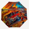 1 Stück Feuerwehr-Feuerwehrauto-Regenschirm - 8-Speichen verstärkt, Automatisches Öffnen, Leicht & Langlebig, Modeaccessoire für Draußen, H0348