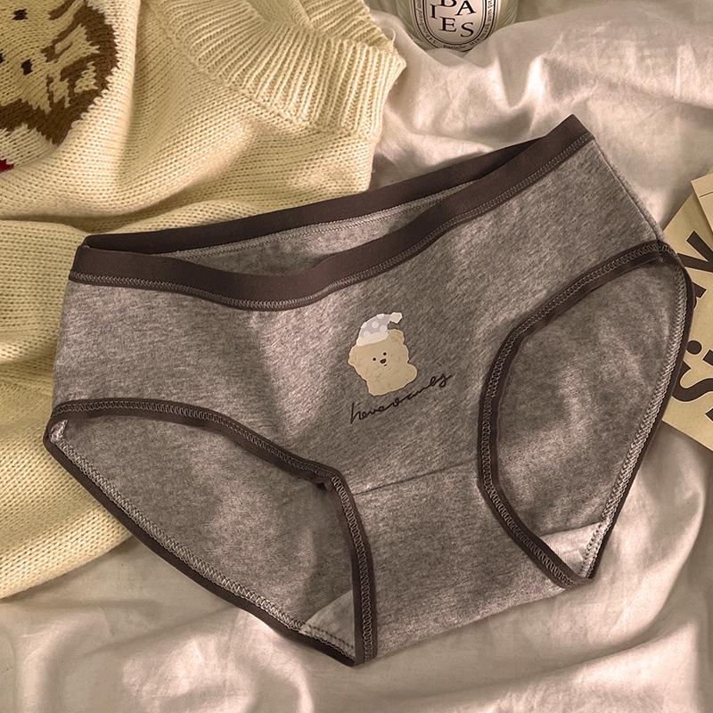 2025 New Style Japanese Cute Girl Pure Cotton Mid-Waist Antibacterial Summer Briefs - Soft & Comfortable