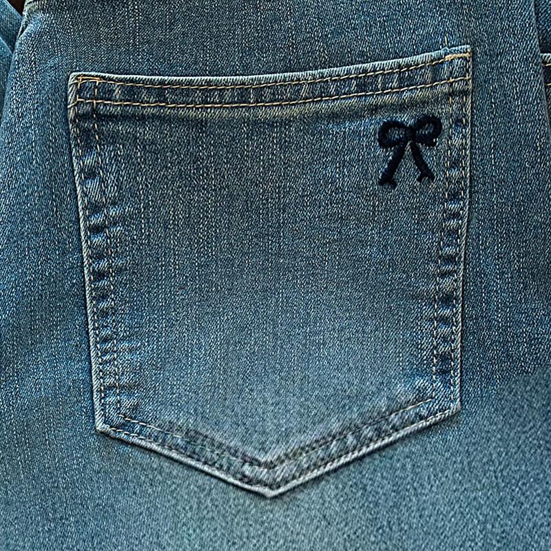 Sibaishi Women's High-Waist Straight-Leg Washed Jeans