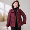 Casual Short Padded Jacket Winter Middle-aged and Old Women's Clothing Versatile Disc Buckle Velvet Padded Jacket Large Size Mother Clothing