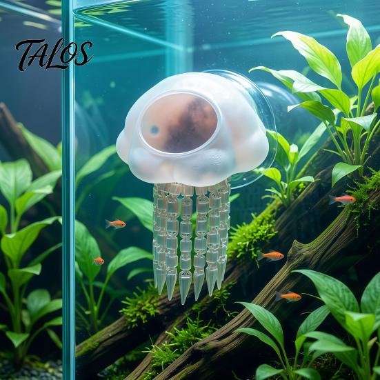 Fish Tank Cave Hideout Aquarium Floating Jellyfish Hide, 3D Printed Reduce Aggression in Hideout, Decorative Shelter for Pleco Shrimp Betta Saltwater