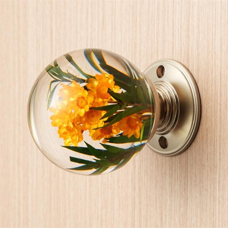 Door Pulls Unique Resin Wardrobe Knob Cupboard Handle Modern Furniture Handle Crystal Ball Shape Cabinet Door Handle