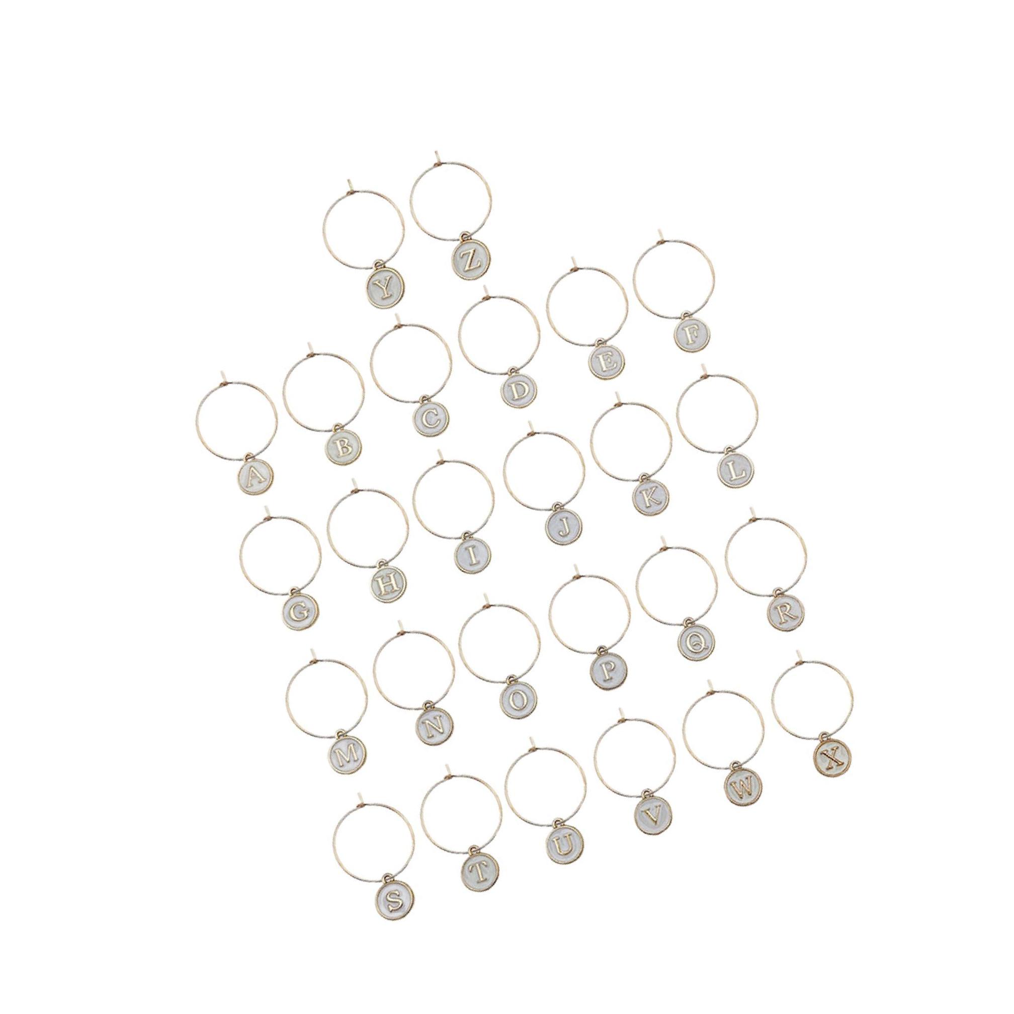 

Decorative 26Pcs Wine Glass Charm Rings for Christmas Party and Wedding