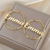 Personalisierte Creolen für Damen Ohrringe mit individuellem Namen Edelstahl-Creolen Angepasste runde Ohrringe Statement-Ohrschmuck Geschenk 2026