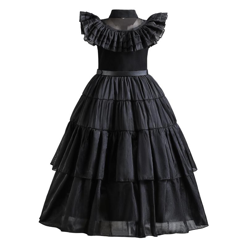 Children Wednesday Addams Dress Halloween Costumes Dress Cosplay Party Costume