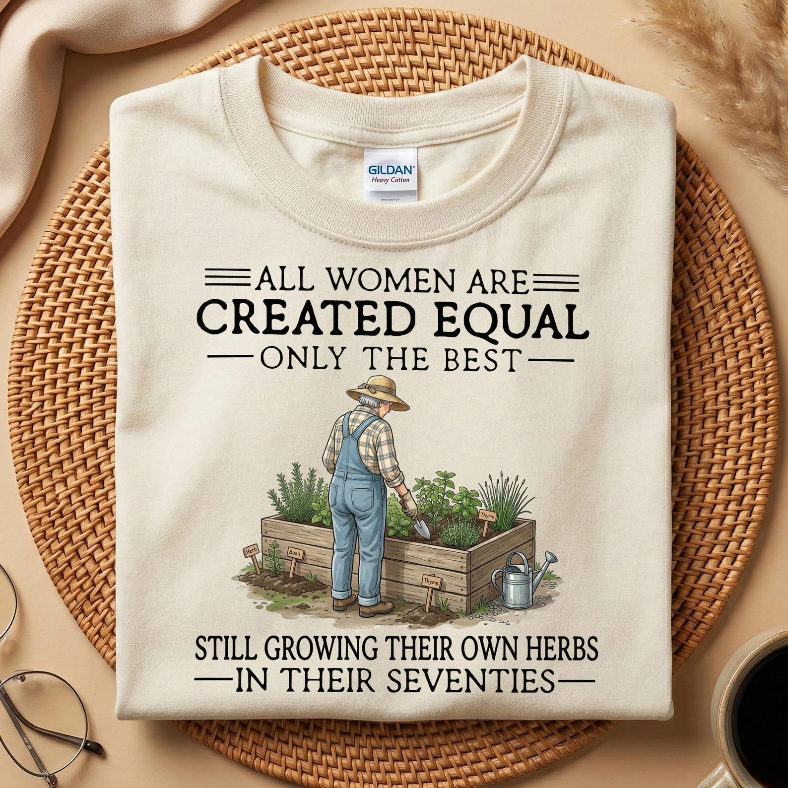 Funny Herb Gardener Shirt, Still Growing Their Own Herbs In Their Seventies T-Shirt, Gardening 70th Birthday Tee, Garden Grandma Gift XL