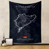 Nürburgring The Green Hell Map Design Germany Track Patterned Tapestry for Bedroom and Living Room Home Decor