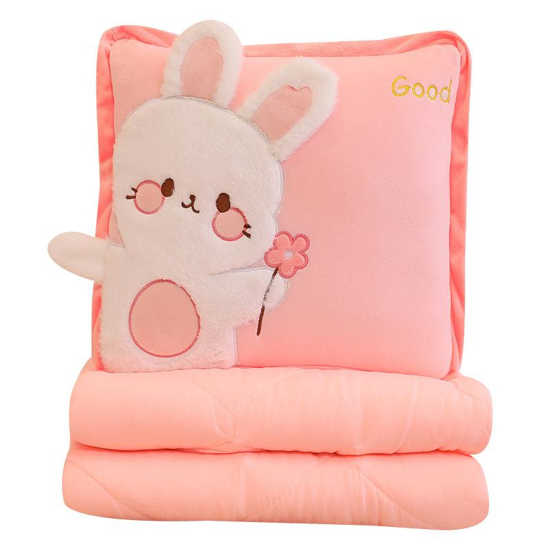 Office Pillow Quilt Cute Dinosaur Rabbit Dual-Purpose Nap Pillow Small Quilt Foldable Car Air Conditioner Quilt Cushion