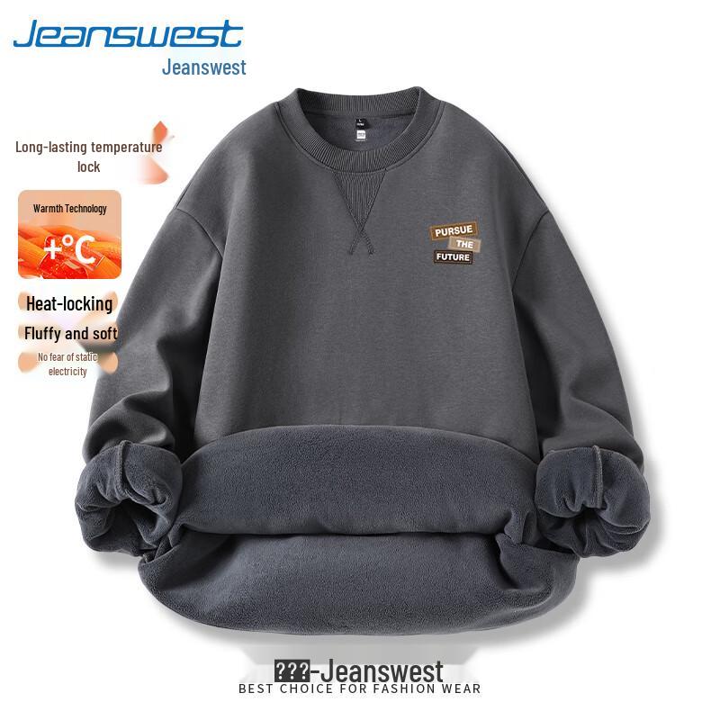 Jeanswest Men s Fleece Lined Crewneck Graphic Sweatshirt 3XL