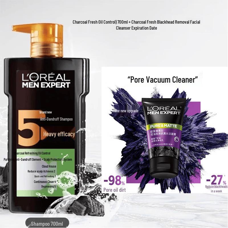 L Oréal Men Expert Charcoal Fresh Anti-Dandruff Shampoo Kit
