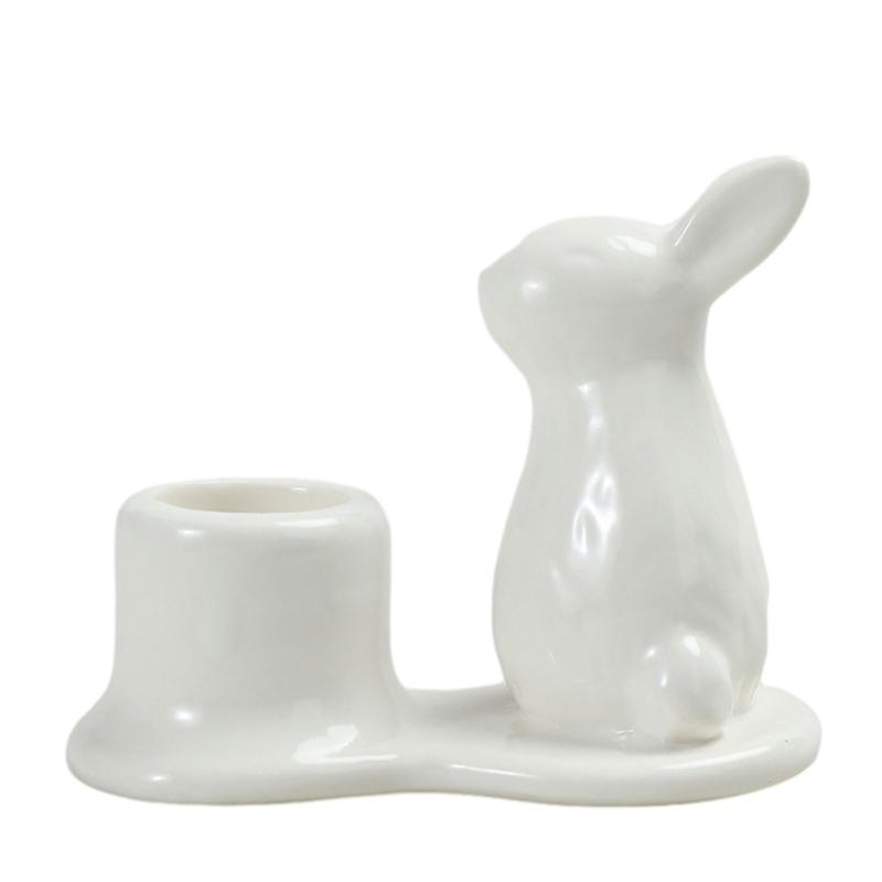 

Мультяшный подсвечник в виде кролика Керамический подсвечник для спальни кухни ванной комнаты Подсвечники Декор для Рождества Дня рождения